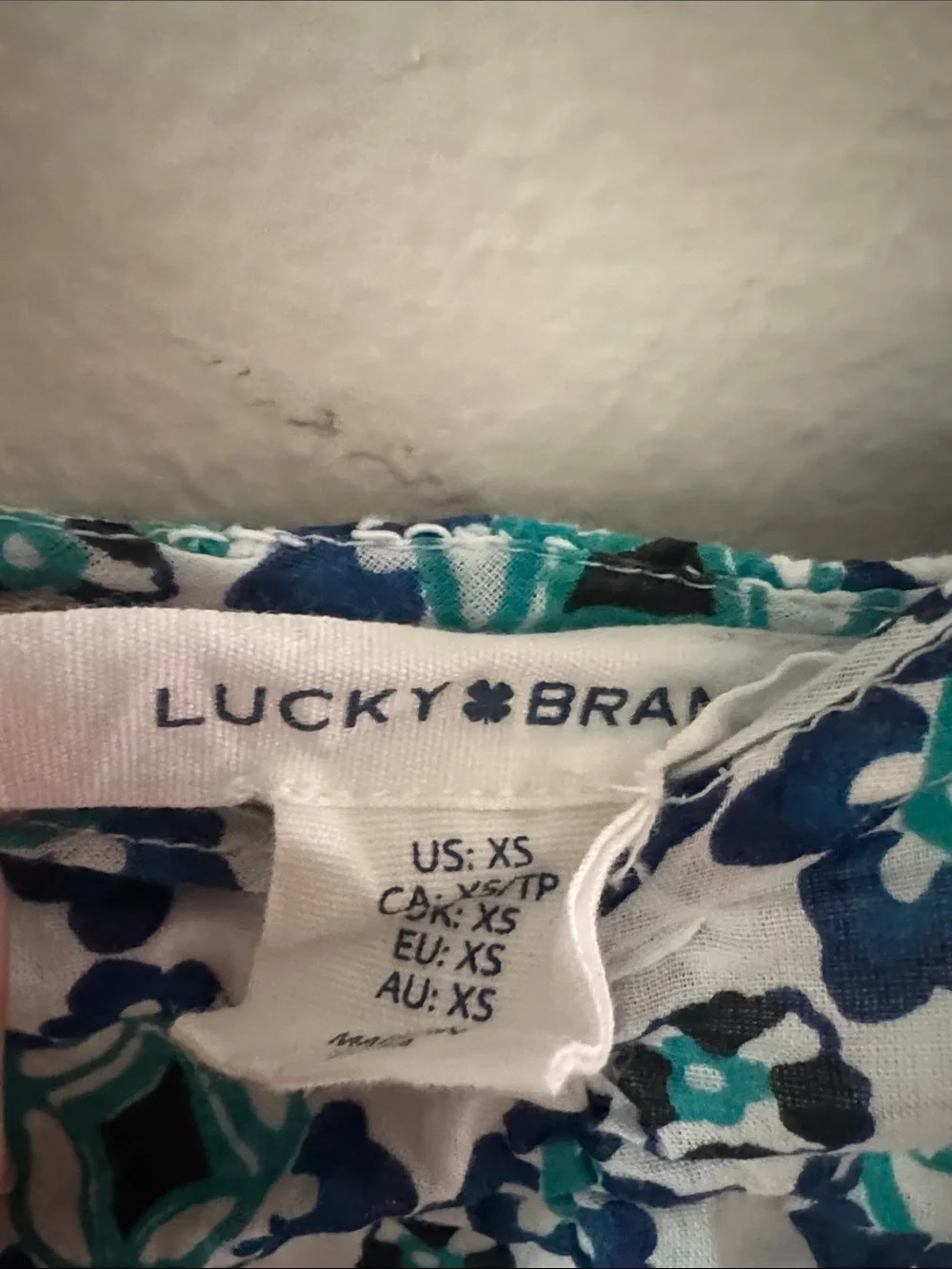 Lucky Brand Teal and White Floral Maxi Dress